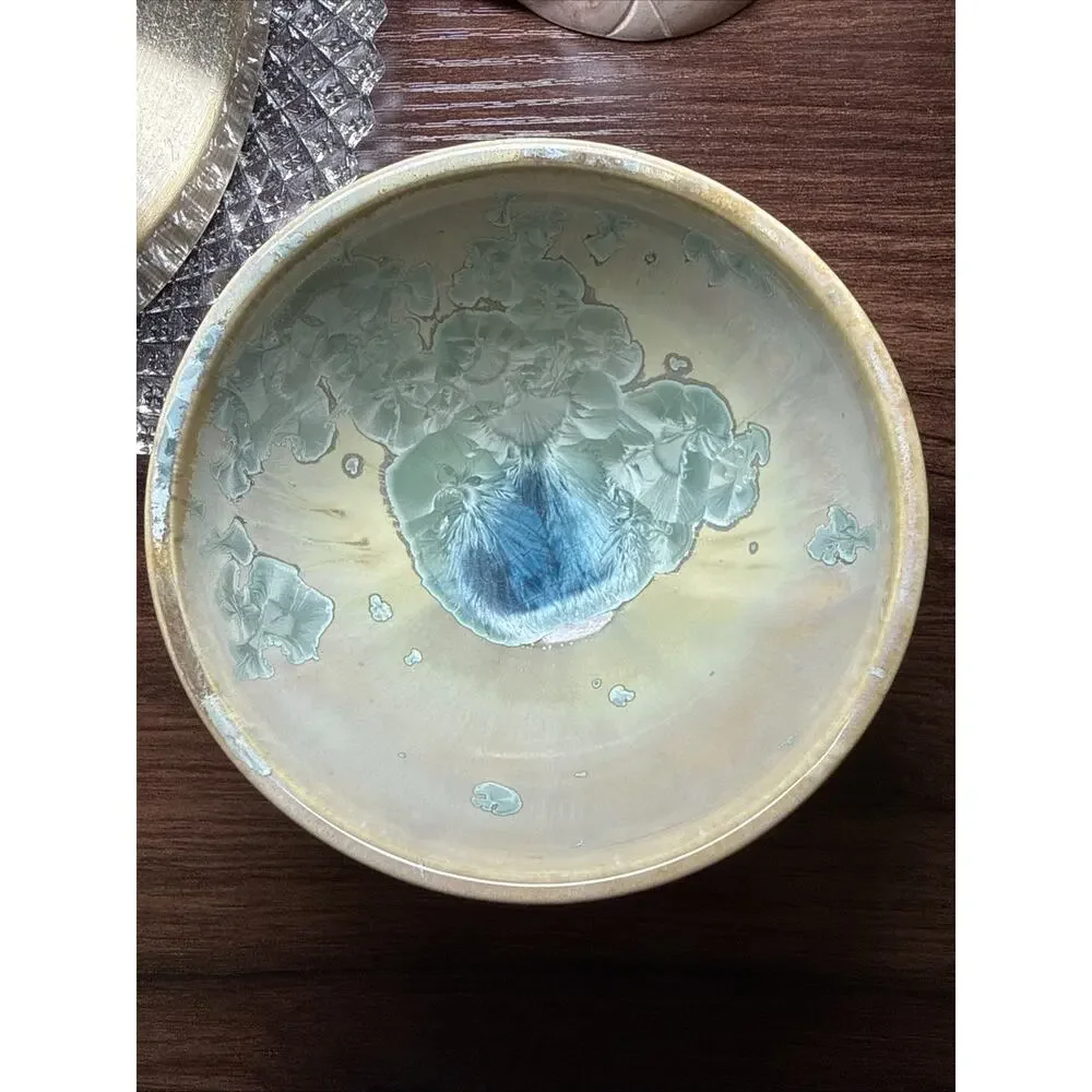 Vintage Loi Quebec Crystalline Glaze Pottery Bowl Canadian Studio Art 3.75” D